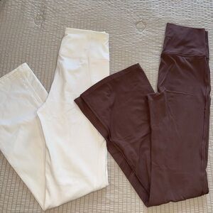 2 Pairs Hi Rise Flared Yoga Pants small